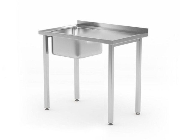 Hendi Tisch mit Spülbecken links, ohne Ablage 800x600x850mm, 816776