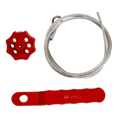DENIOS Spin-Absperrsystem mit Vorrichtung und Kabel, Länge 1,50 m, rot, 311982