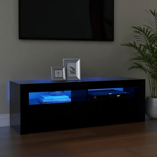 vidaXL TV-Schrank mit LED-Leuchten Schwarz 120x35x40 cm, 804311