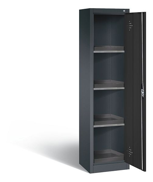 C+P Umweltschrank Acurado, H1950xB502xT500mm, Farbe: Schwarzgrau, Muldengriff, 8901-316 S10117