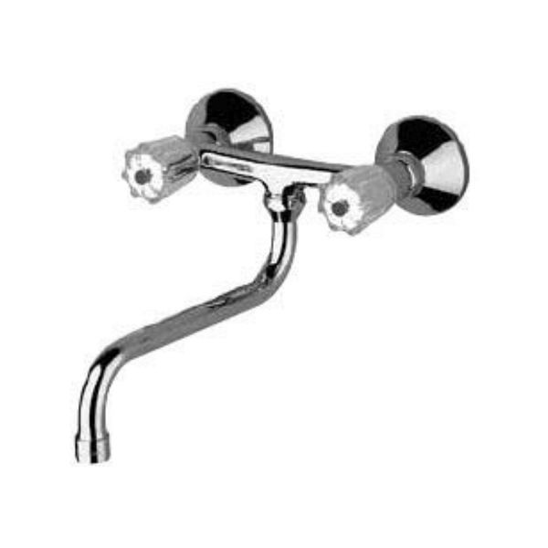KAJA SPT-Wand-2-Griff-Armatur CLASSIC Kronengriff, S-Auslauf 150mm, chrom, 132193