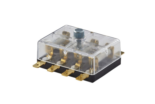 HELLA Sicherungsdose, 4-polig, 8A, glasklar, Stecker: Flachstecker, 8JD 002 294-081