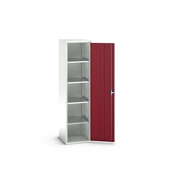 bott verso Flügeltürschrank, mit 4 Fachböden, BxTxH: 525 x 550 x 2000 mm, Lichtgrau / Purpurrot, 16926067.24