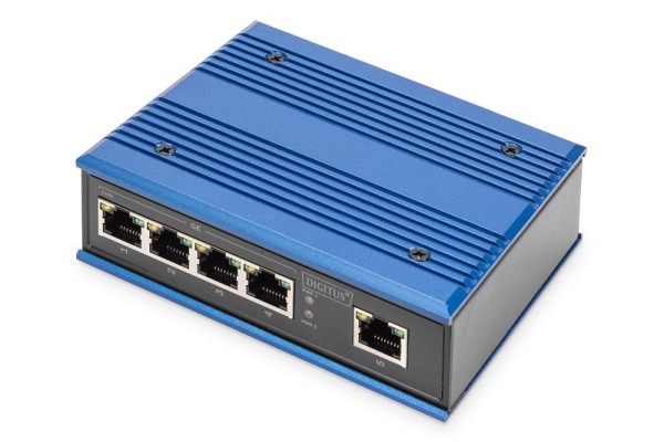 DIGITUS Industrieller 5-Port Gigabit Switch DIN rail, erweiterter Temperaturbereich, Unmanaged, DN-651118