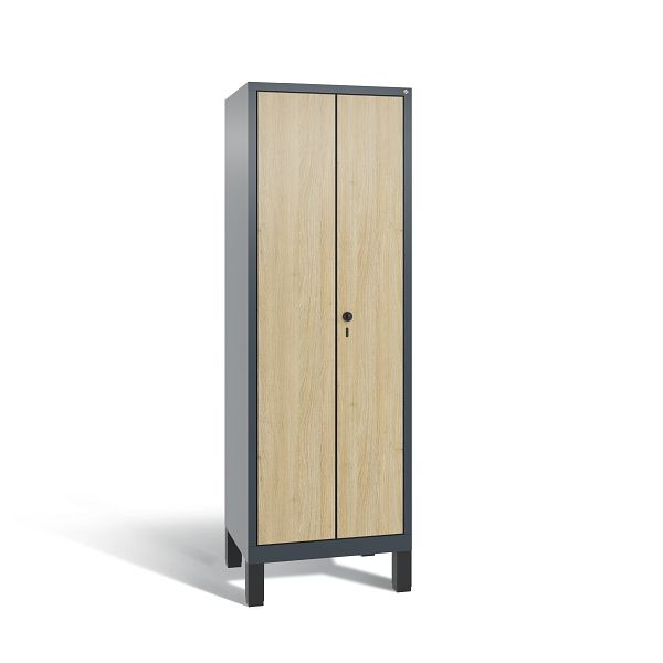 C+P Spind Evolo, 2 Abteile, H1850xB610xT500 mm, Anthrazit/MDF Eiche, 48212-20B S10186