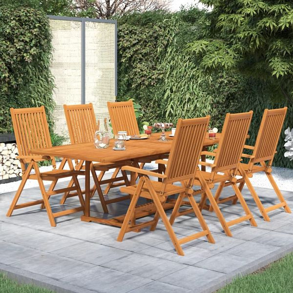 vidaXL 7-teilig Garten-Essgruppe Massivholz Akazie, 3079641