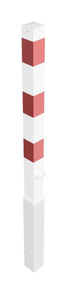 Schake Absperrpfosten (Feuerwehrpfosten) Stahlrohr 70 x 70 mm herausnehmbar, mit Dreikantverschluss, weiß beschichtet, ohne Öse, 470FB