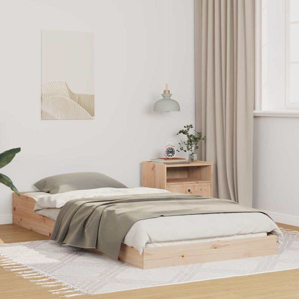 vidaXL Bettgestell Braun 90 x 210 cm Massivholz Kiefer, 873346