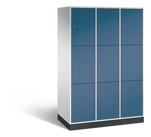C+P XL-Schließfachschrank Intro, 9 Fächer, H1950B1220T590 mm, Grau/Fernblau, 8370-303 S10055