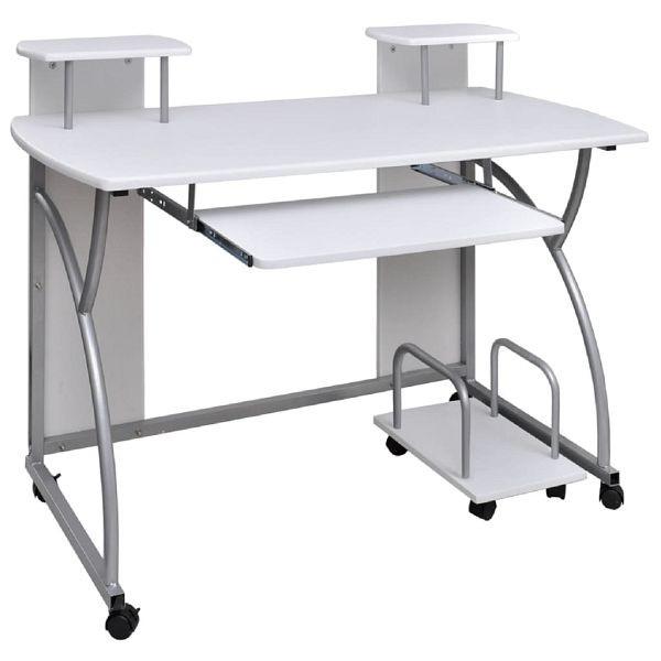 vidaXL Computertisch Weiß 110x52x88,5 cm Holzwerkstoff, 20584
