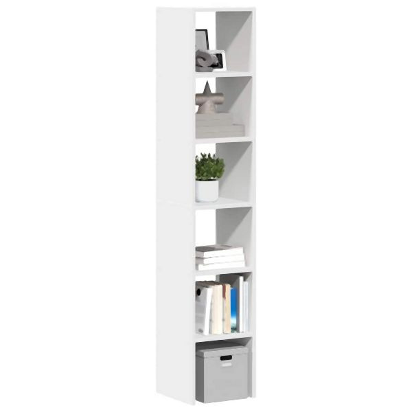 vidaXL Bücherregale 2 Stück Stapelbar Weiß 30x30x80 cm Holzwerkstoff, 858804