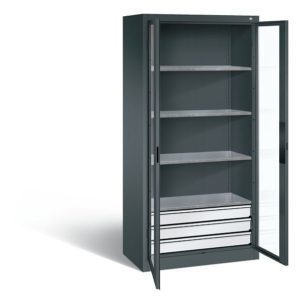C+P Werkzeugschrank Acurado, H1950xB930xT500mm, Farbe: Anthrazitgrau, Muldengriff, 8921-5532 S10001