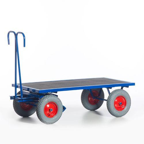 Rollcart Handpritschenwagen ohne Bordwände (1400x800), Tragkraft: 1000 kg, Vollgummi, 15-05131