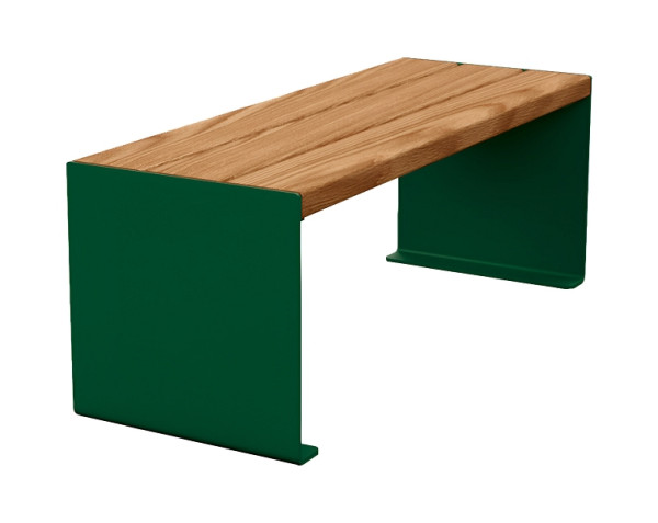 Procity Sitzbank Kube, 1200 mm, Stahl & Holz Ohne Rückenlehne, helle Eiche/RAL 6005, 306390.6005.CHEC