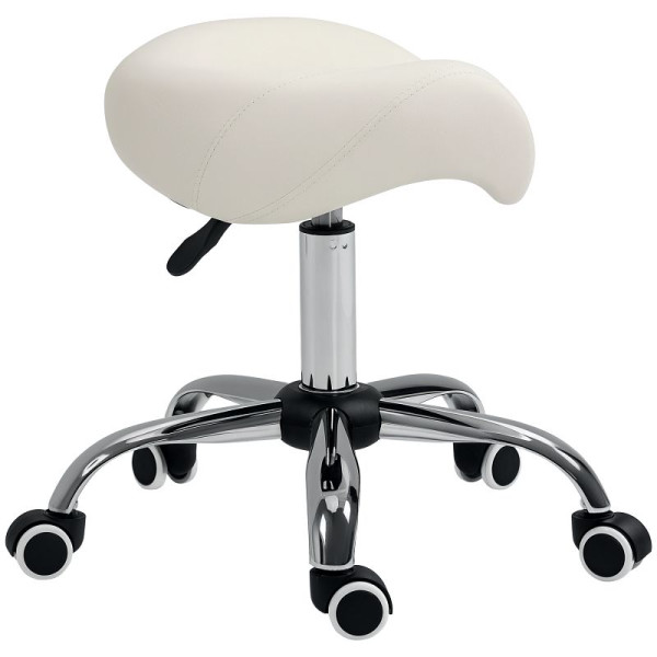 HOMCOM Sattelhocker Arbeitshocker Drehstuhl Drehhocker Rollhocker Kosmetikhocker gepolstert, 02-0693