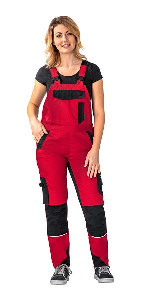 Planam Norit Damen Latzhose, rot/schwarz, Größe 36, 6537036