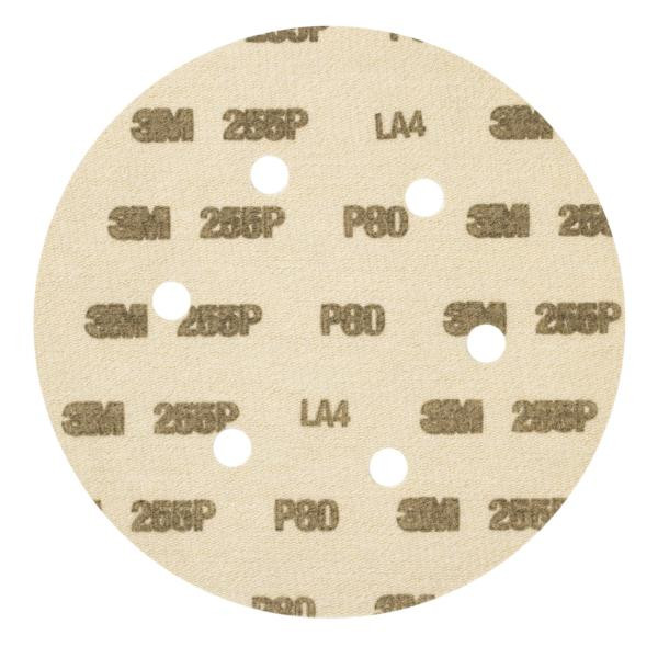 3M Hookit Papierschleifscheibe 255P, 150 mm, P80, 6-fach gelocht, VE: 500 Scheiben, 7000034099
