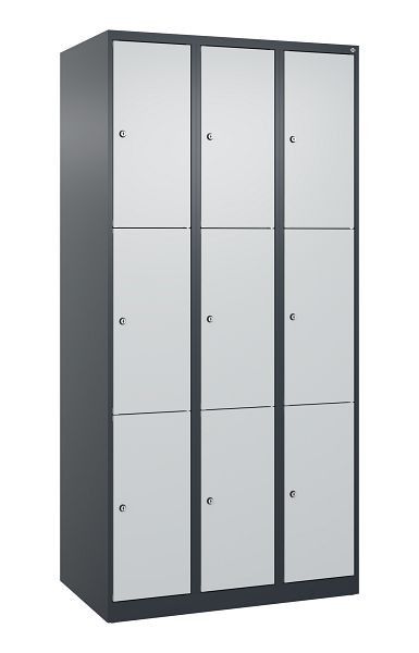 C+P Schließfachschrank Classic PLUS, 3 Abteile mit je 3 Fächern, 1850x900x500mm, 7016/7035, 080000-303 S10011