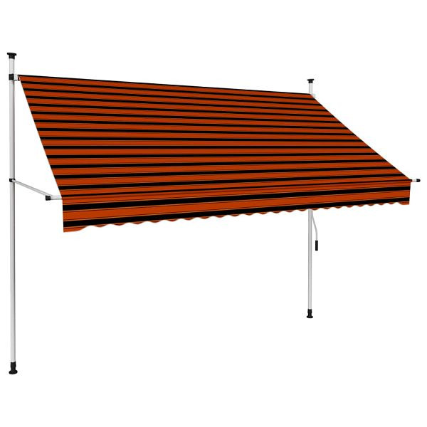 vidaXL Einziehbare Markise Handbetrieben 250 cm Orange und Braun, 145837
