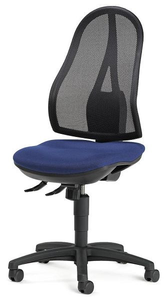 Deskin Bürodrehstuhl COMFORT NET ohne Armlehnen, Permanentkontakt-Mechanik, Bezug Stoff Basic G, Farbe blau, 275646