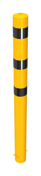 Schake Stahlrohrpoller Ø 152 x 3,2 mm ortsfest, zum Einbetonieren gelb / schwarz, feuerverzinkt und gelb beschichtet, 40152BG