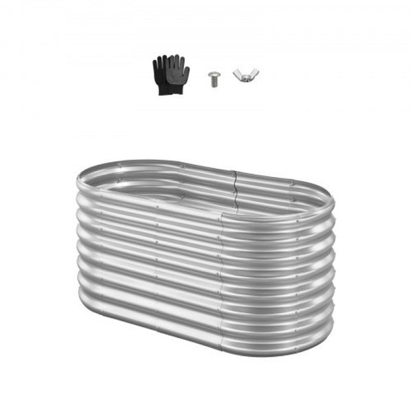 VEVOR Hochbeet Metall 1200x600x600 mm, Pflanzkasten mit offenem Boden & abgerundeten Kanten, ideal für Gemüse & Blumen, Oval, JSYHZZCTYXDXJLX6Y002V0