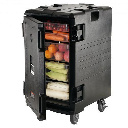 VEVOR Isolierter Lebensmittelbehälter-Träger, Frontlader, Catering-Box mit Rädern, 109 Qt, Schwarz, SPBW120-A120LNMK6V0