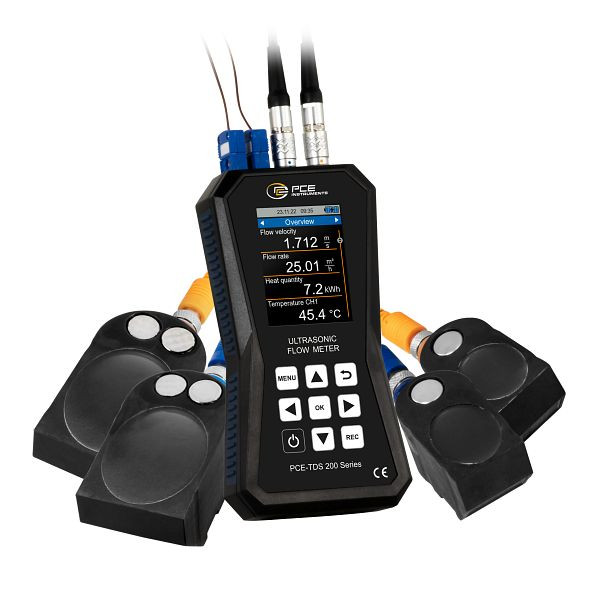 PCE Instruments Ultraschall-Durchflussmessgerät mit Wärmemengenmesser, PCE-TDS 200 L und M Sensoren, PCE-TDS 200+ ML