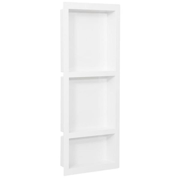 vidaXL Duschnische mit 3 Fächern Mattweiß 41x99x9 cm, 151399