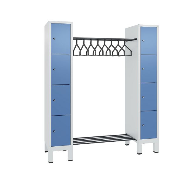 C+P Garderobe Evolo, 8 Fächer, H1850xB1591xT500 mm, Lichtgrau/Fernblau, 48408-00 S10311
