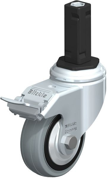 Blickle LKRA-VPA 80K-11-FI-FA-EV13 Apparate-Lenkrolle mit Expander & Feststeller, Vollgummi, Grau, 848108