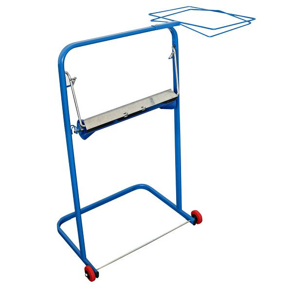 Hygostar Bodenständer für Putzpapiere mit Abfallsackhalterung, Metall blau, 888322