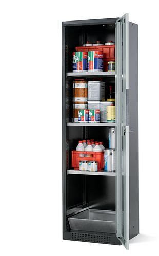 asecos Chemikalienschrank Systema CS-53RG, Korpus anthrazit, grau, 3 Einlegeböden und Bodenwanne, 202646