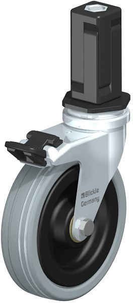 Blickle LRA-VPA 100K-FI-EV04 Apparate-Lenkrolle mit Expander & Feststeller, Vollgummi, Grau, 856338