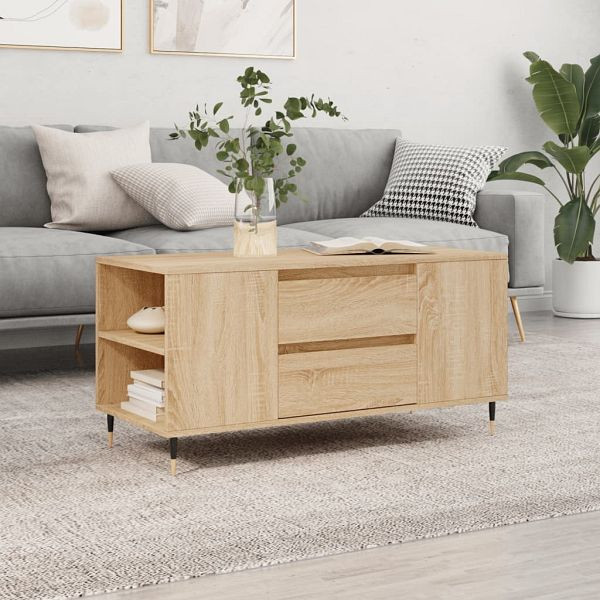 vidaXL Couchtisch Sonoma-Eiche 102x44,5x50 cm Holzwerkstoff, 830991