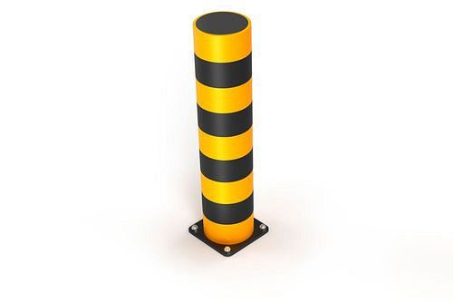 Ampere Rammschutz-Poller, mit beweglichen Außenringen aus Kunststoff, Höhe 900 mm, gelb/schwarz, 304905