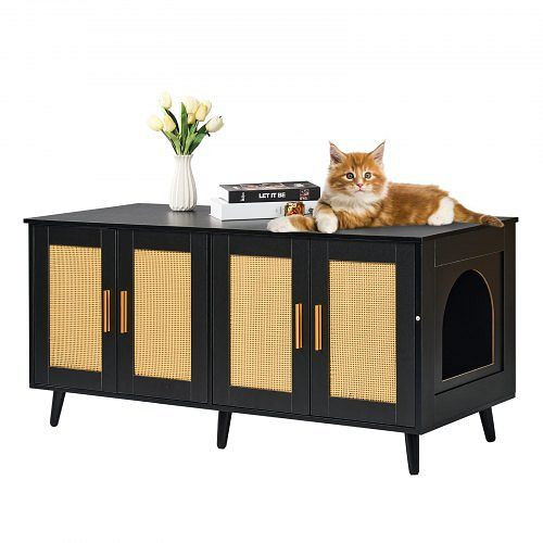 VEVOR Katzentoilette Katzenklo Schrank Katzenhaus Katzenschrank 1,19x0,5x0,55m, JSDMMSPWQ472J3GQVV0