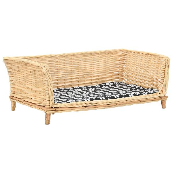 vidaXL Hundekorb mit Kissen 90x54x35 cm Natur Weide, 170775