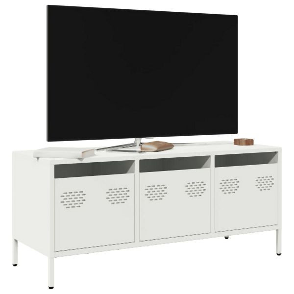 vidaXL TV-Schrank Weiß 101,5x39x43,5 cm Kaltgewalzter Stahl, 851231