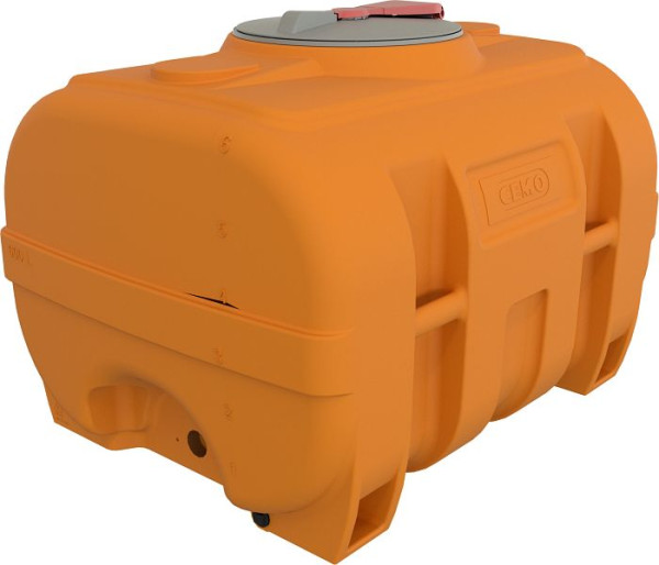 Cemo PE-Fass 600 l kofferförmig, mit Klappdeckel 380 Orange RAL2003, 12233