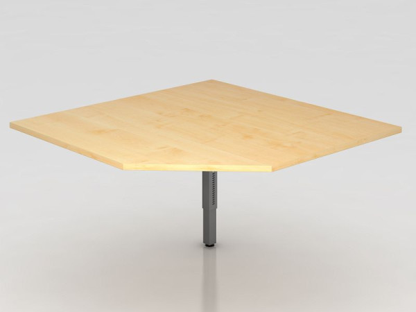 Hammerbacher Verkettungsplatte trapezförmig / Stützfuß eckig Ahorn/Graphit, Quadratform mit abgeschrägter Ecke, VRT12/3/G