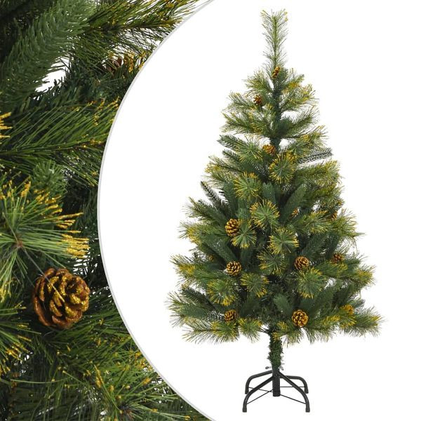 vidaXL Künstlicher Weihnachtsbaum Klappbar mit Zapfen 150 cm, 357701