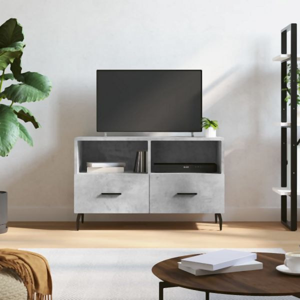 vidaXL TV-Schrank Betongrau 80x36x50 cm Holzwerkstoff, 828992