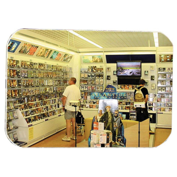 Stein HGS Überwachungsspiegel Decorativ, unzerbrechlich, eckig, 800x600 mm/ca. 20m/9 kg, für Pfosten-/Wandbefestigung, 20005