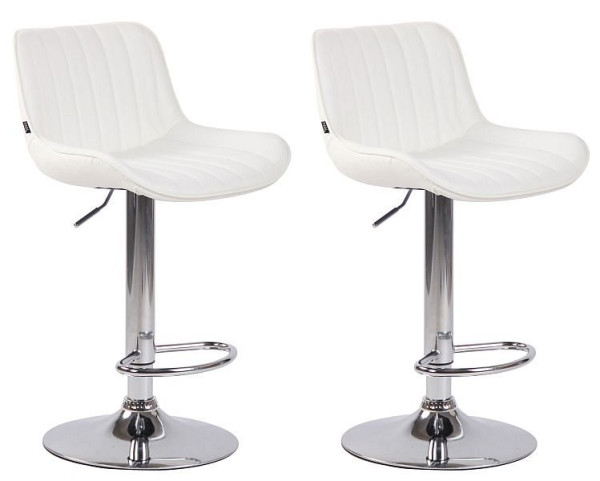 CLP Barhocker Lentini Kunstleder chrom, weiß, VE: 2 Stück, 320502