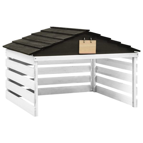 vidaXL Mähroboter-Garage Schwarz und Weiß 78x74x54 cm Tannenholz, 315300