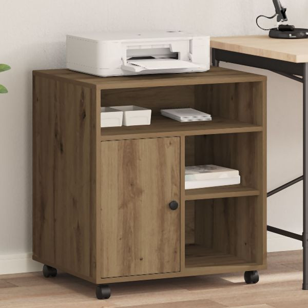 vidaXL Druckerstand mit Rädern Artisan Eiche 60x50x67 cm, 862283