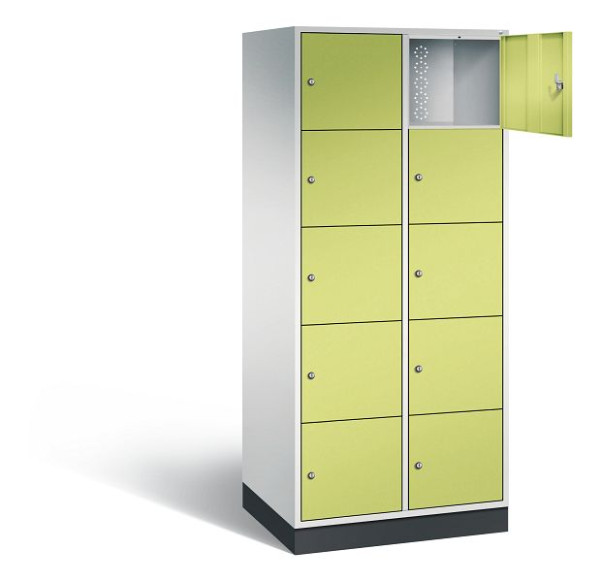C+P XL-Schließfachschrank Intro, H1950xB820xT590mm, Farbe: Lichtgrau / Viridingrün, 8570-203 S10031