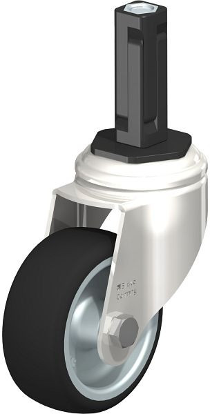 Blickle LKRXA-PATH 80G-11-EXV12 Edelstahl-Apparate-Lenkrolle mit Expander, Thermoplastisches Polyurethan, Grau, 853399