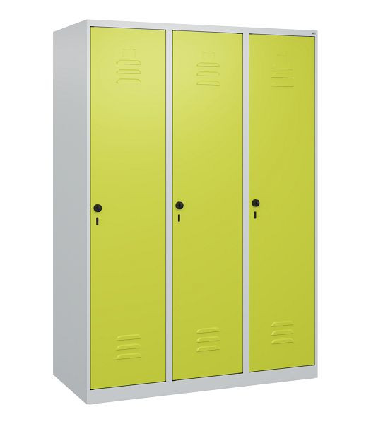 C+P Umkleidespind Classic PLUS mit Mitteltrennwand, 3 Abteile, 1700x1200x500mm, 7035/0024, Drehriegel, 0800007-32F S10009